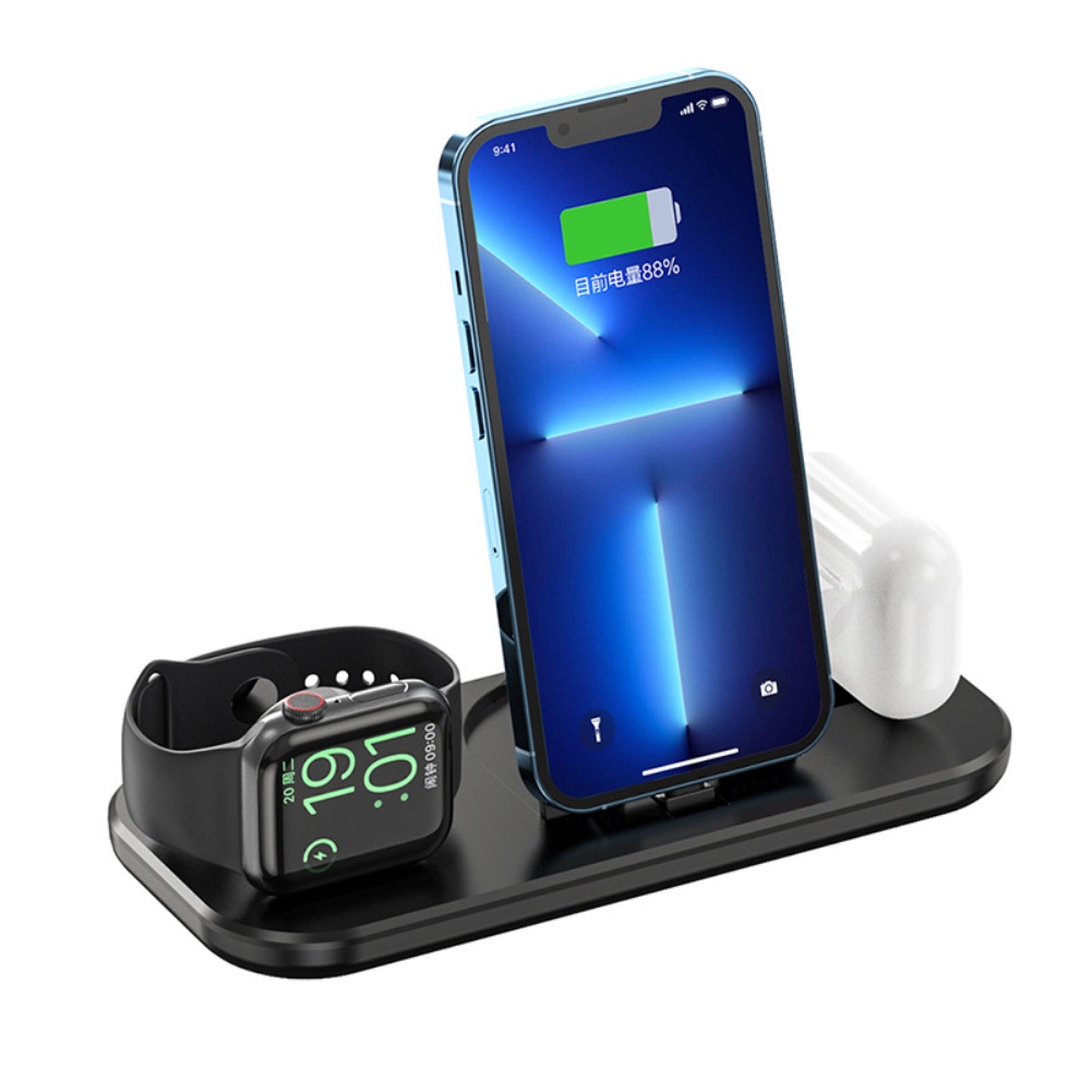 Bộ Sạc Không Dây 2022 Đế Sạc Có Thể Gập Lại 3 Trong 1 Cho Iphone 13/12/11 Pro Max X/xs/xr/8/8 Plus Apple Watch Series Airpods homelove