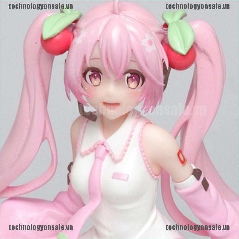 High Quality Anime Miku Pink Sakura Miku PVC Statue Figure Model Toys