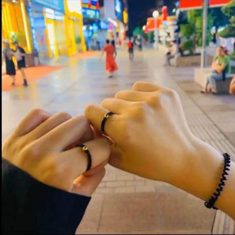 Nhẫn Dây Bện Màu Đỏ/Đen Đơn Giản Thời Trang Dành Cho Nam Và Nữ