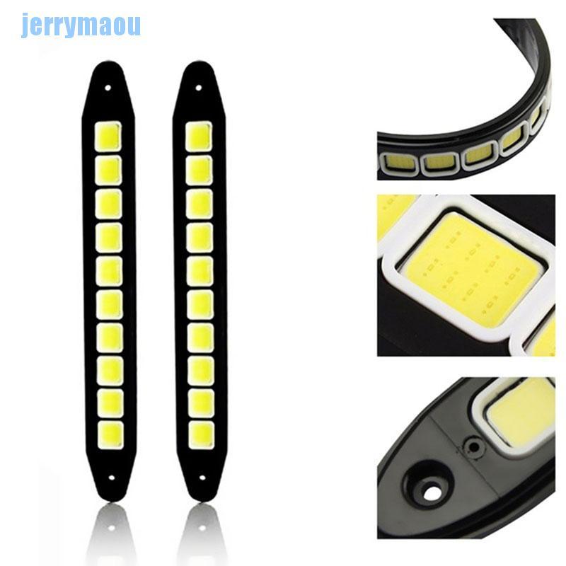 1 Dải Đèn Led DRL COB 12V 10 Bóng Chống Nước Dùng Ban Ngày Cho Xe Hơi