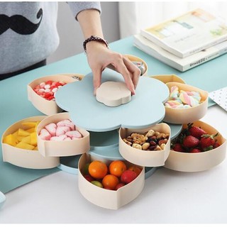 Khay Đựng Bánh Kẹo 2 Tầng Hình Bông Hoa,Khay Đựng Bánh Kẹo Tết Qúy Mão 2023 YooTa