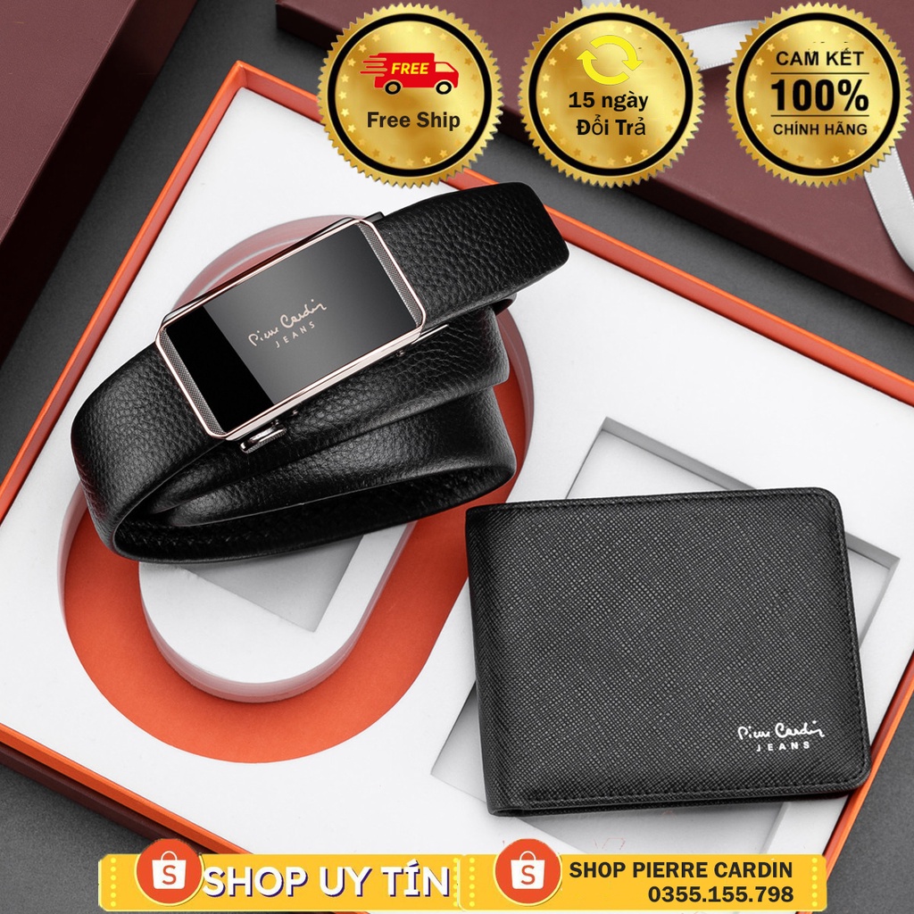 sét ví thắt lưng Pierre Cardin hộp gỗ sang xịn