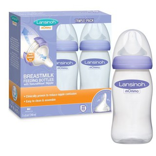 Bình sữa Lansinoh Momma 160ml/240ml USA kèm núm ti tự chọn