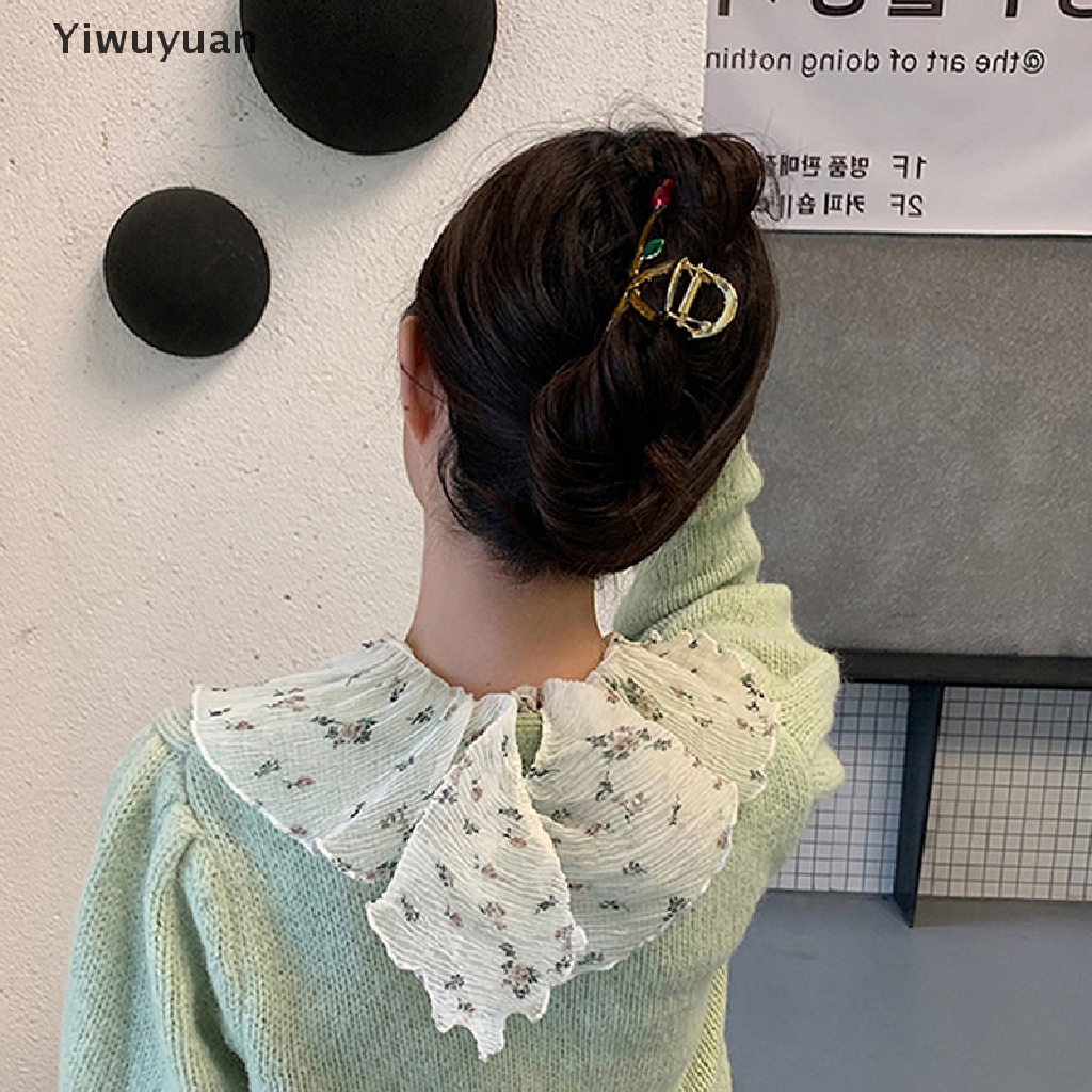 &lt;Yiwuyuan&gt; Fashion Rose Flower Hair Claws Geometric Hair Clamp Women Girls Hairpin On Sale