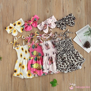 Áo Liền Quần Có Dây Cột Cho Bé Gái