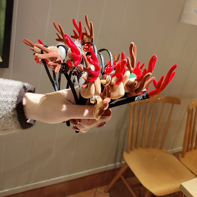 Bờm cài tóc tuần lộc Noel mừng Giáng Sinh về , mẫu xinh siêu kute babe😄