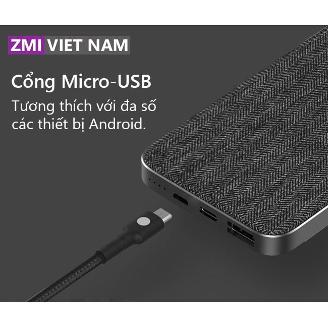 Dây Cáp Micro USB ZMI AL603 Bọc Vải Dù Siêu Bền Dài 1m | Bảo Hành 18 Tháng