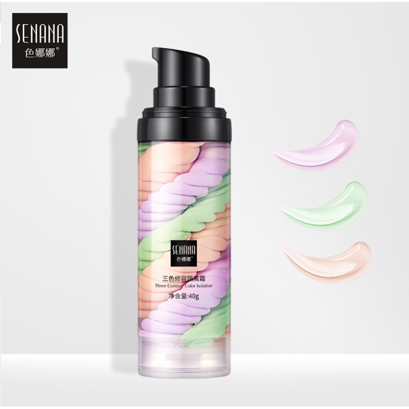 Kem lót che khuyết điểm Three Color Rainbow Isolation Cream senana