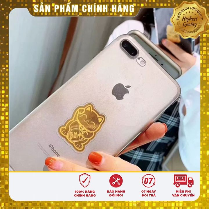 Miếng dán Mèo thần tài - Chú Trâu vàng tết Tân Sửu 2021 chiêu tài, hút lộc dán điện thoại hoặc đựng trong ví tiền