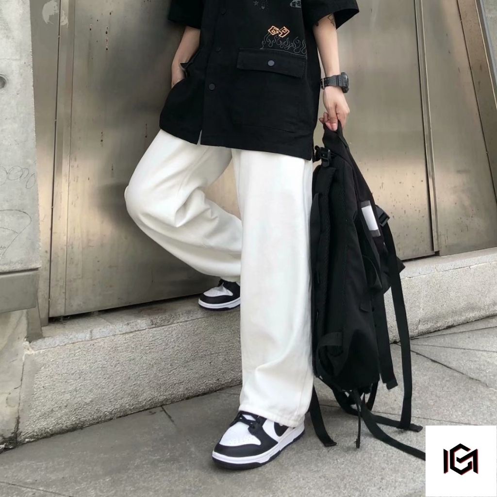 Quần jean nam ống rộng dáng suông kiểu unisex chumi