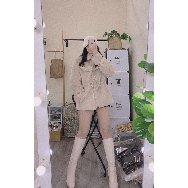 (Ảnh thật ) Áo khoác dạ lông rút eo | BigBuy360 - bigbuy360.vn