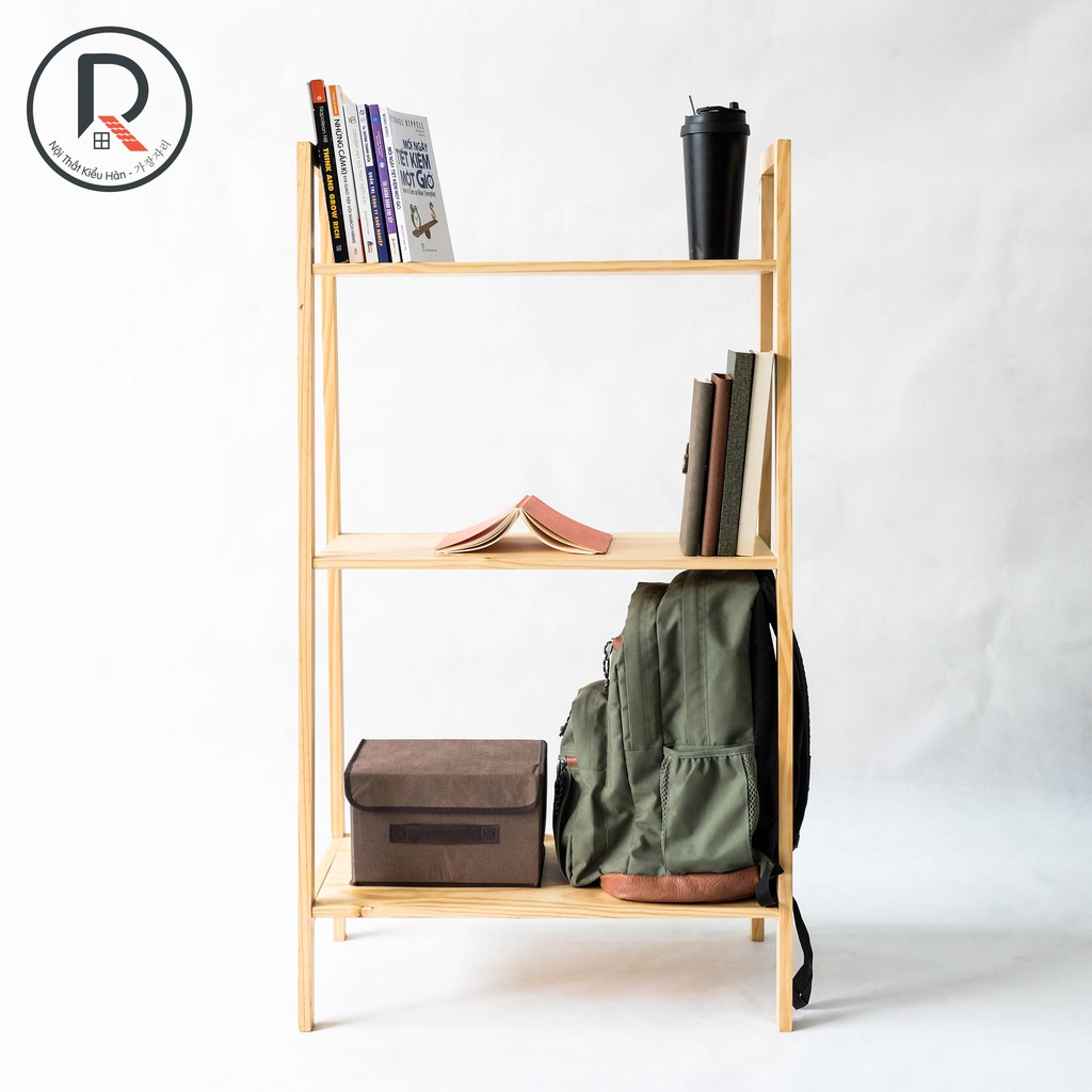 KỆ SÁCH 3 TẦNG - A BOOK SHELF 3F - GỖ TỰ NHIÊN - NỘI THẤT KIỂU HÀN - 가장자리