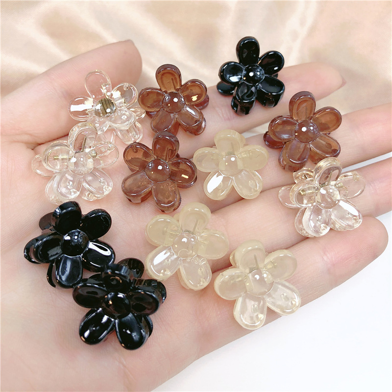 Kẹp tóc nhựa acrylic We Flower màu sắc trong suốt hình hoa nhiều màu sắc phong cách Hàn Quốc
