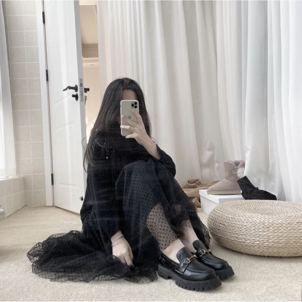 Giày Lười Da Với Đế Rãnh Ngựa