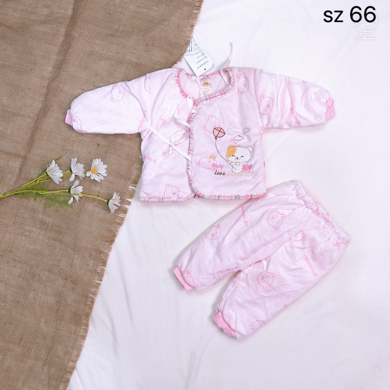 (Chon mẫu) Bộ trần bông dài cho bé trai, bé gái sz 66(6-9 tháng) from to