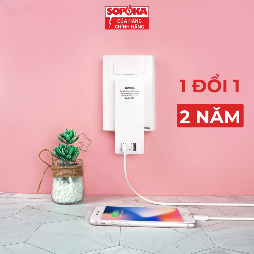 [Mã BMBAU50 giảm 10% đơn 99k] Ổ cắm điện ổ điện thông minh SOPOKA Q2U Q4U tích hợp cổng USB tiện lợi