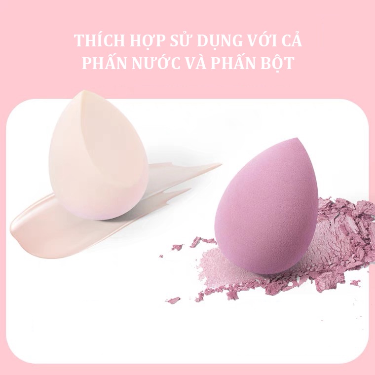 Sét 8 bông mút trang điểm, hộp mút tán kem nền hình giọt nước, hồ lô - Hộp 4 bông mút tán phấn trang điểm mềm mịn hình t