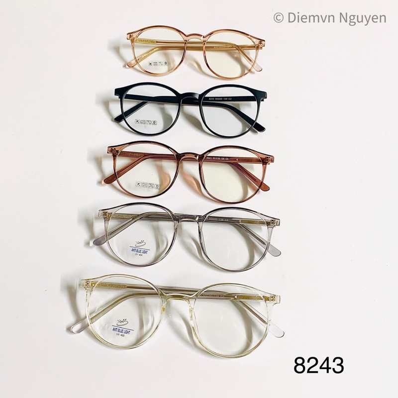 8243 GỌNG KÍNH CẬN TRÒN DẺO, GỌNG KÍNH THỜI TRANG NAM NỮ CỐT KIM LOẠI CHẮC CHẮN CỨNG CÁP