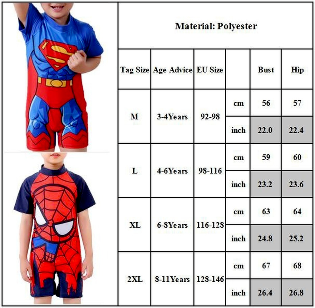 Boys swimsuit sunscreen beach swimsuit one-piece swimsuit Spiderman Iron man