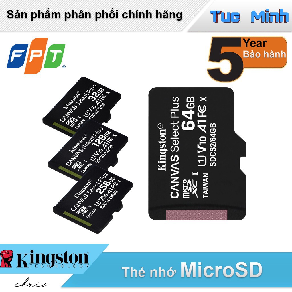 [SALE63]  P2 Thẻ nhớ MicroSD Kingston Canvas Select Plus Class 10 U1 100MB - Hàng FPT sản xuất 4 46