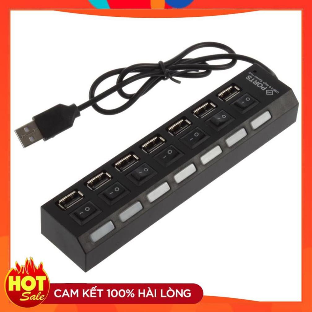 [Loại 1] Bộ chia 7 cổng USB có công tắc, đèn led