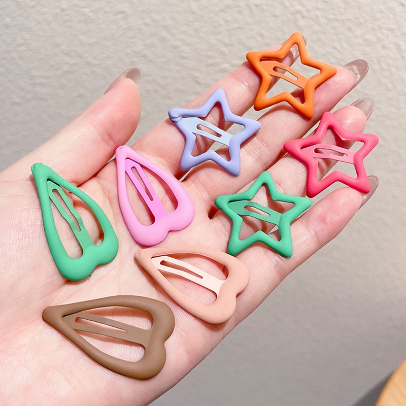 Kẹp Tóc Hình Ngôi Sao Trái Tim Màu Sắc Dễ Thương Thời Trang Mùa Hè Cho Bé Gái