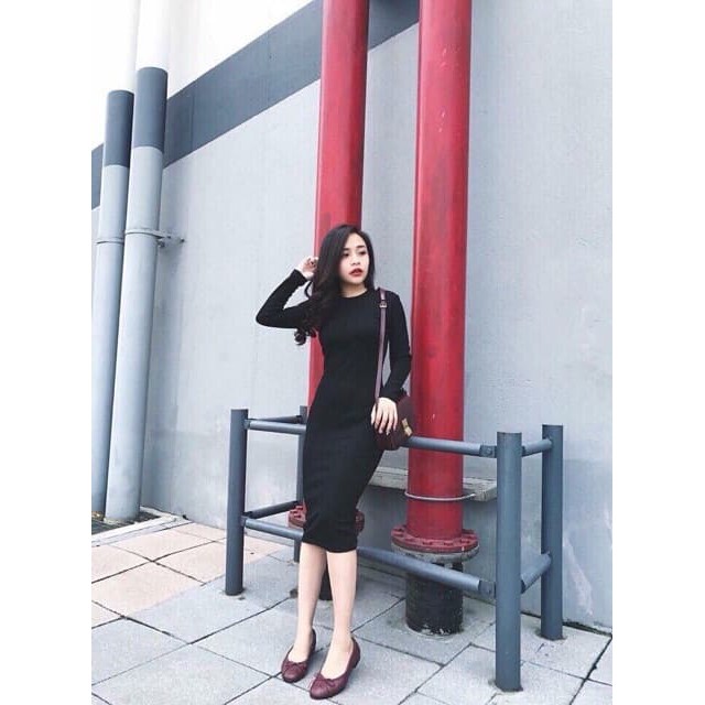 váy body tay dài thun gân | BigBuy360 - bigbuy360.vn