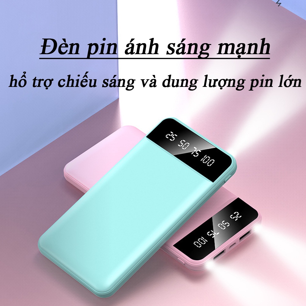 Sạc Dự Phòng 10000mah Sạc Dự Phòng Sạc Tích Hợp Màn Hình Hiển Thị LED Dung Lượng 10000MAH