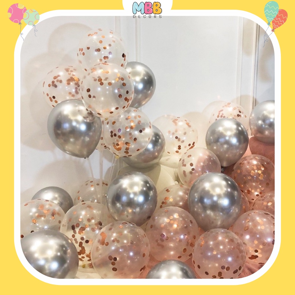 [TPHCM] Set 10 Bong Bóng Bay Siêu Nhũ Mix Bong Bóng Kim Tuyến Nhiều Màu, Trang Trí Sinh Nhật, Đám Cưới, Trung Thu