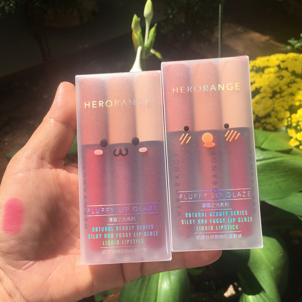 Set 3 Cây Son Kem Lì Herorange Fluffy Lip Glaze | BigBuy360 - bigbuy360.vn
