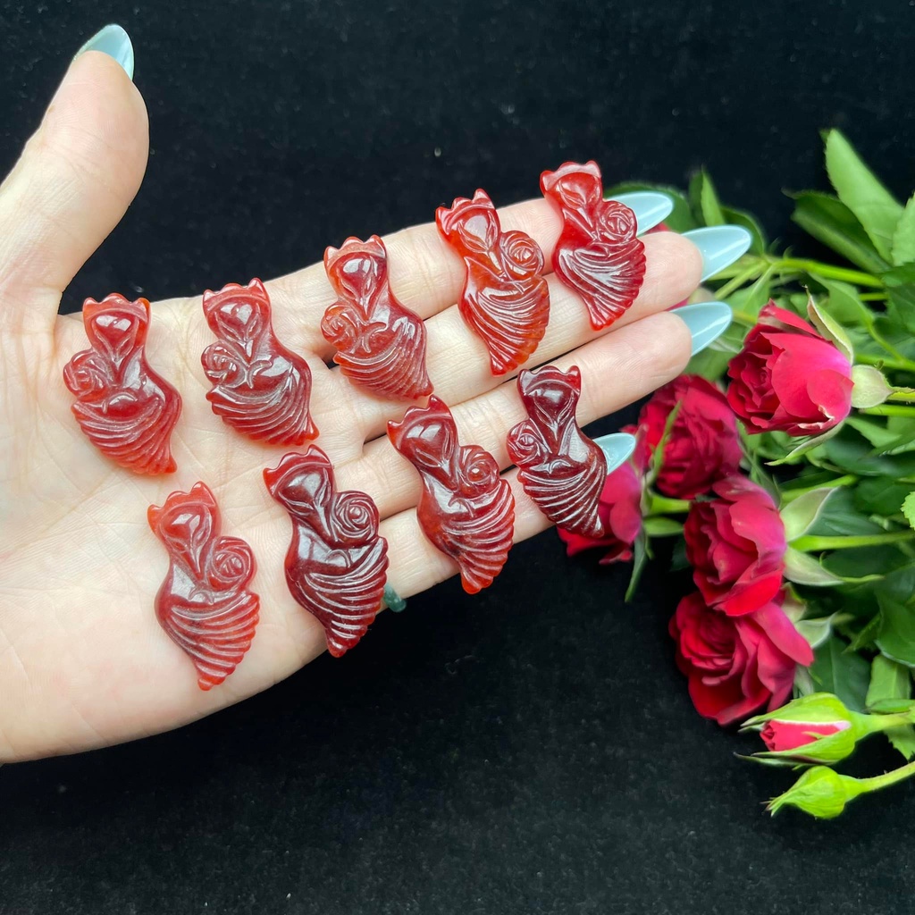 mặt hồ ly cẩm huyết đỏ cam mệnh hỏa và thổ