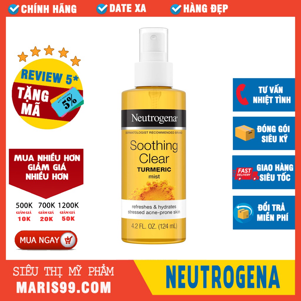 Xịt khoáng Neutrogena Soothing Clear Turmeric Mist ( 124 ml )