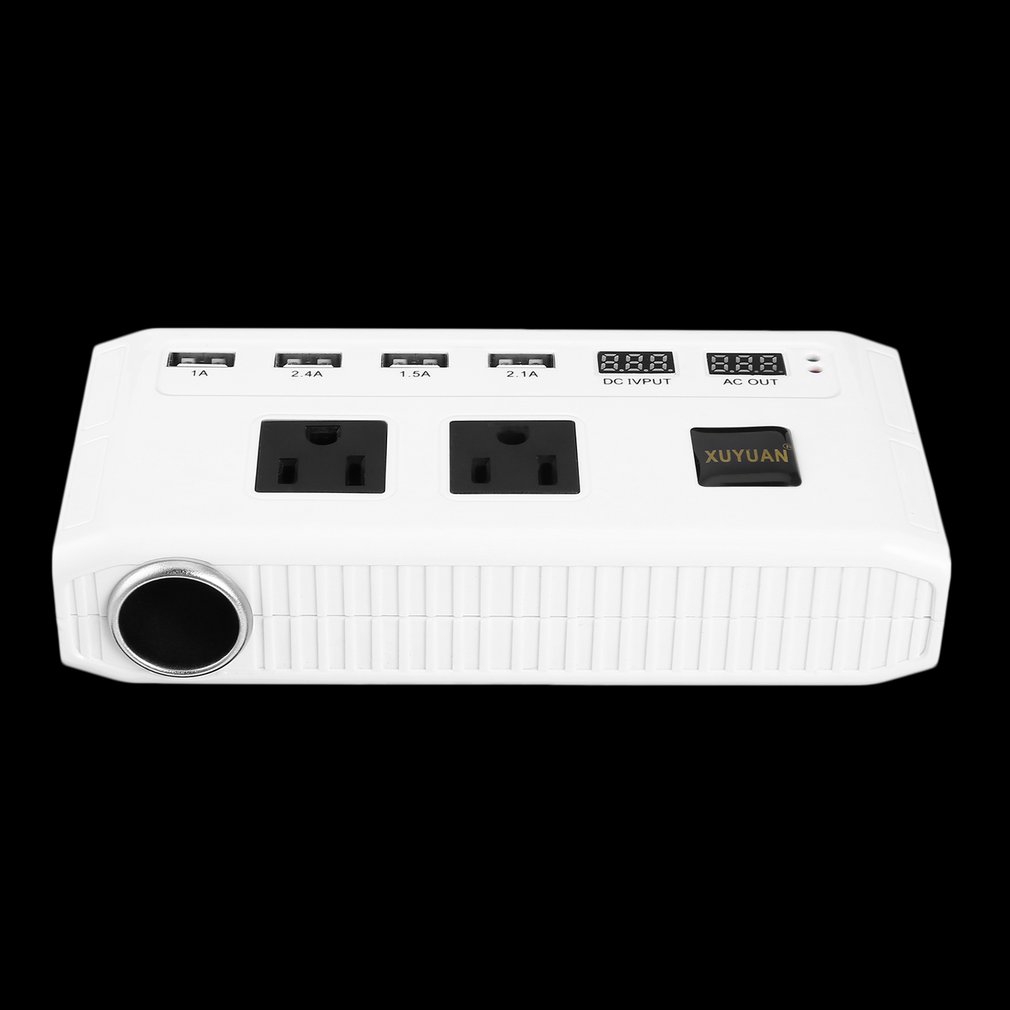 【Mới】500W Portable Car Power Inverter DC 12V to AC Converter 4 USB Port 2 AC Outlet