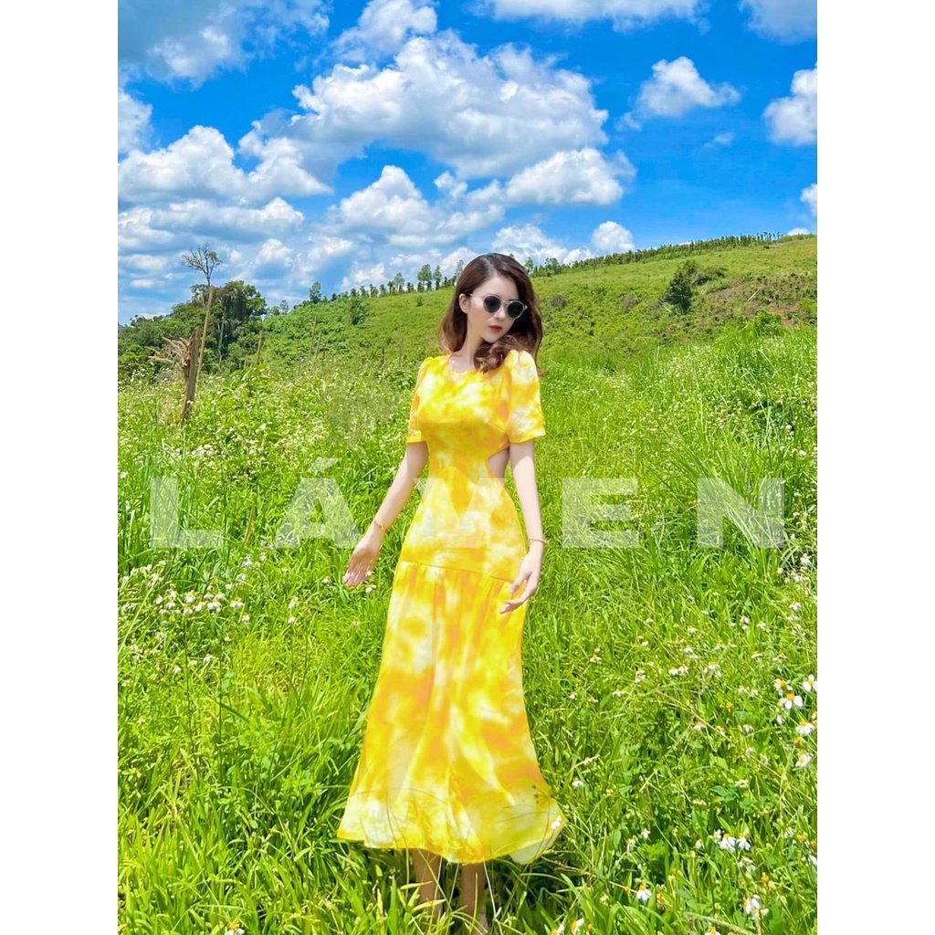 Váy dài kate loang