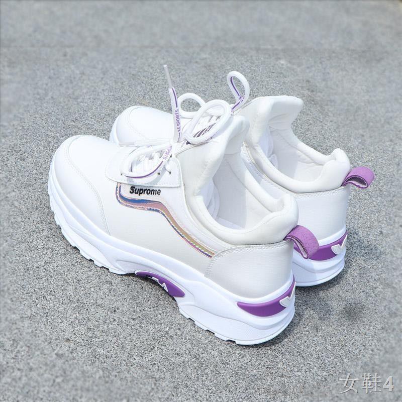 Giày thể thao Nữ 2020 Mùa xuân và hè Mới Ins Hàn Quốc Phiên bản của cũ Trẻ em đế dày màu trắng thủy triều thông
