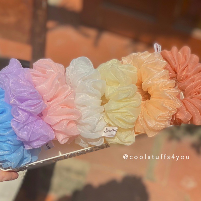 [Mã SKAMPUSH9 giảm 10% đơn 200K] Đồ buộc tóc scrunchies voan phồng nhiều màu✨