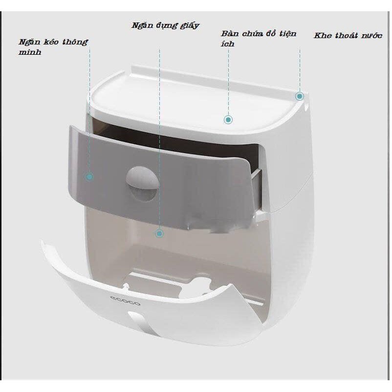 Hộp đựng giấy vệ sinh 2 tầng ecoco sang trọng