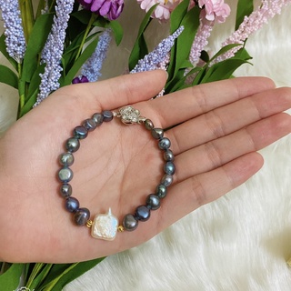 Vòng tay trai thật tự nhiên míc trai dị kiểu dáng trẻ trung mẫu mới