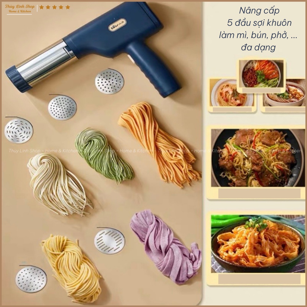 MÁY LÀM MÌ TƯƠI BEAR - BÚN TƯƠI - MÁY LÀM MỲ SỢI TỰ ĐỘNG CẦM TAY BEAR - HÀNG CHÍNH HÃNG BẢO HÀNH 1 NĂM - CÓ HDSD CỤ THỂ