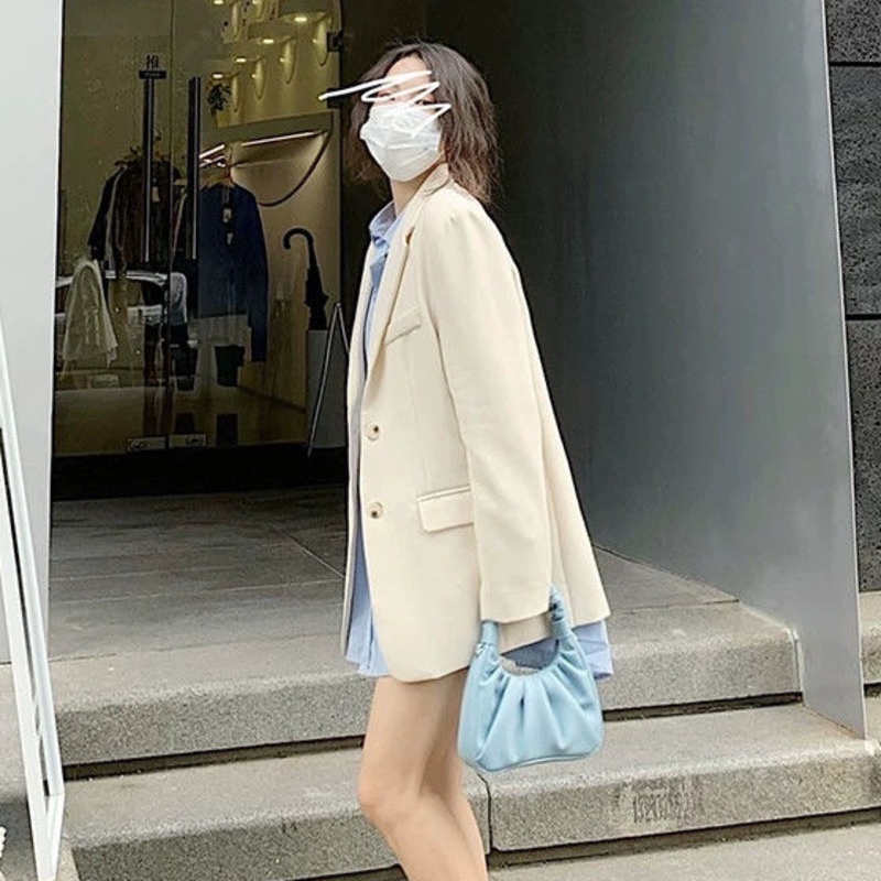 Áo Khoác Vest Tay Dài Thời Trang Hàn Quốc Cá Tính Áo Khoác Suit Thời Trang Thanh Lịch Dành Cho Nữ