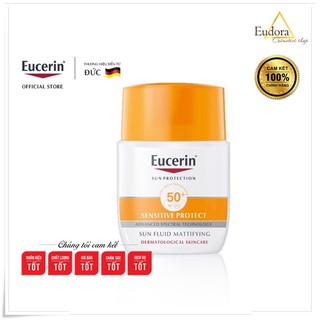 Kem Chống Nắng Eucerin Sun Fluid Mattifying Sensitive Protect SPF50+ cho da thường & da hỗn hợp 50ml