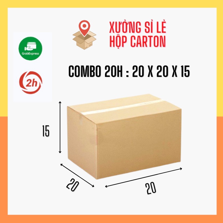Combo 20 Hộp Carton 20X20X15 Giá Rẻ Đóng Hàng Mỹ Phẩm Sữa Rửa Mặt,Đồ chơi,Giày Dép,Quần Áo,Dược Phẩm Hà Nội