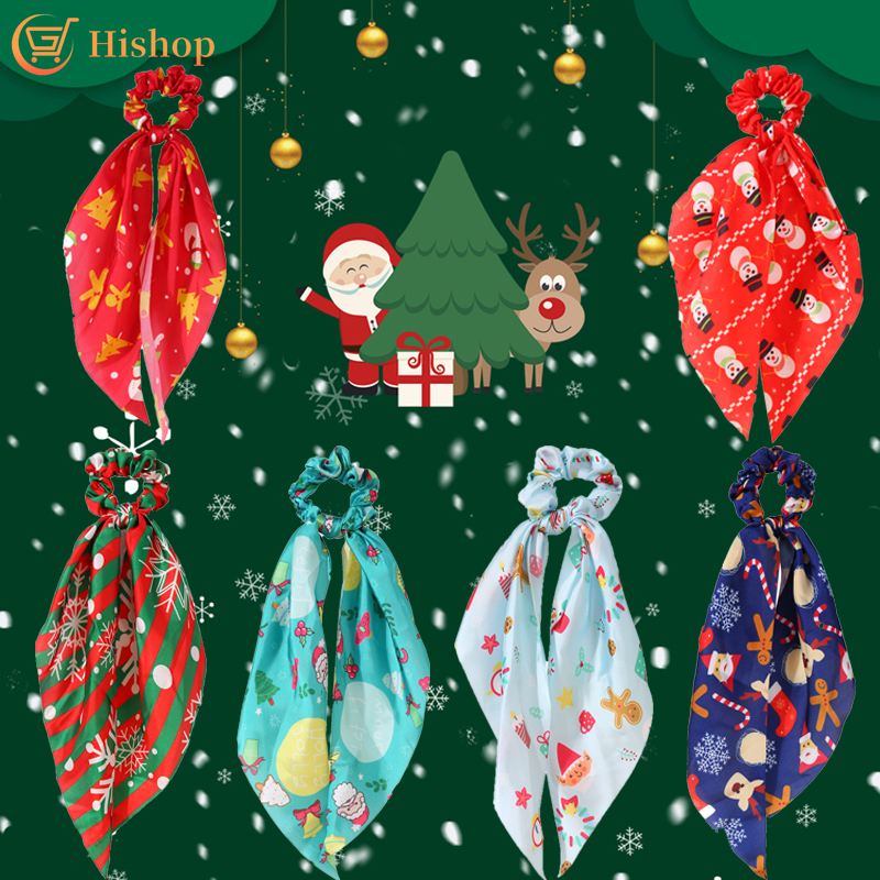 Dây Buộc Tóc Hishop Chủ Đề Giáng Sinh In Hình Tuần Lộc / Hoa Tuyết Dành Cho Nữ