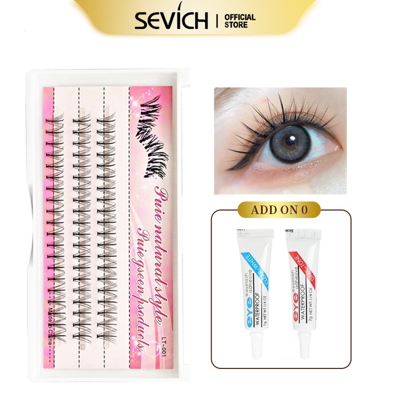 Hộp 60 Cụm Lông Mi Giả Sevich Từ Sợi Lông Chồn Nhân Tạo Để Nối Mi Làm Đẹp Tự Nhiên
