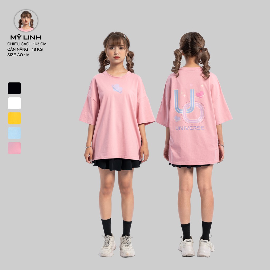 Áo Thun Tay Lỡ Nữ Nam Form Rộng URBAN OUTFITS In Trái Tim UO UNIVERSE ATO41 Cotton 4 Chiều Local Brand