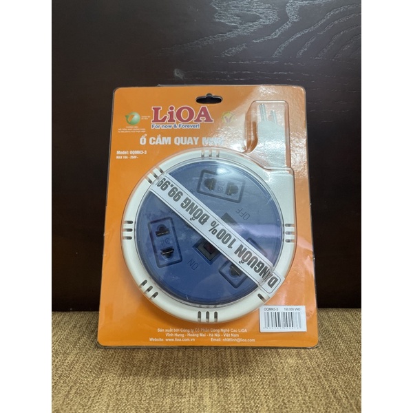 [CHÍNH HÃNG] Ổ Cắm Quay Tay Mini LiOA Kéo Dài Kiểu Đĩa Bay Cuộn Dây Kín OQM3-3 3m