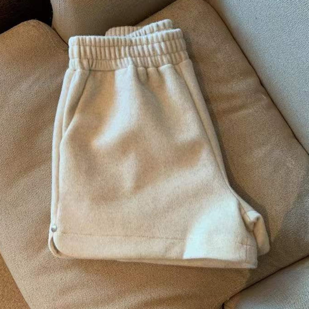 Quần Short Len Dày Dặn Màu Sắc Đơn Giản Lưng Thun Co Giãn Tốt Thời Trang Thu Đông Cho Nữ