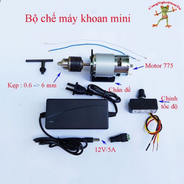 Trọn bộ chế máy khoan với motor 775