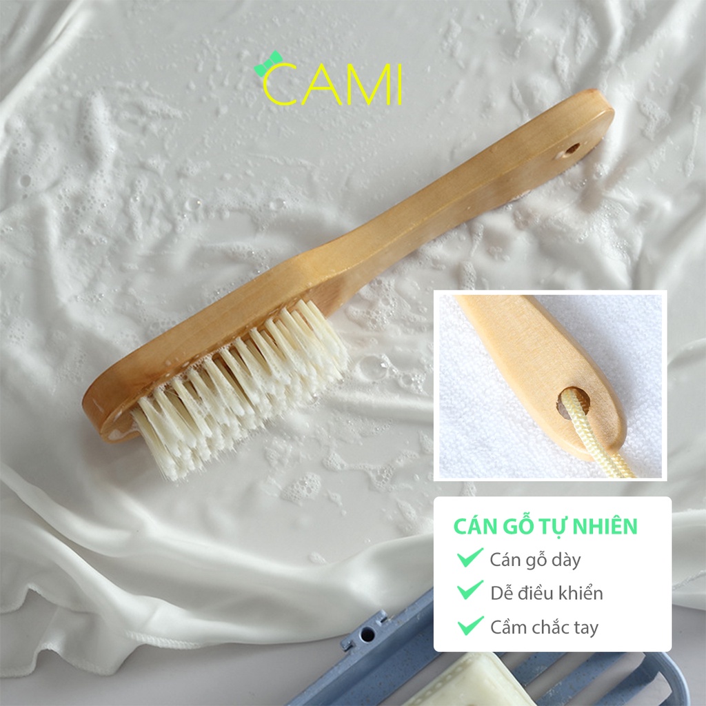 Bàn chải cán gỗ chết liệu lông mềm dùng giặt quần áp, hỗ trợ đánh giày - Cami - CMPK252