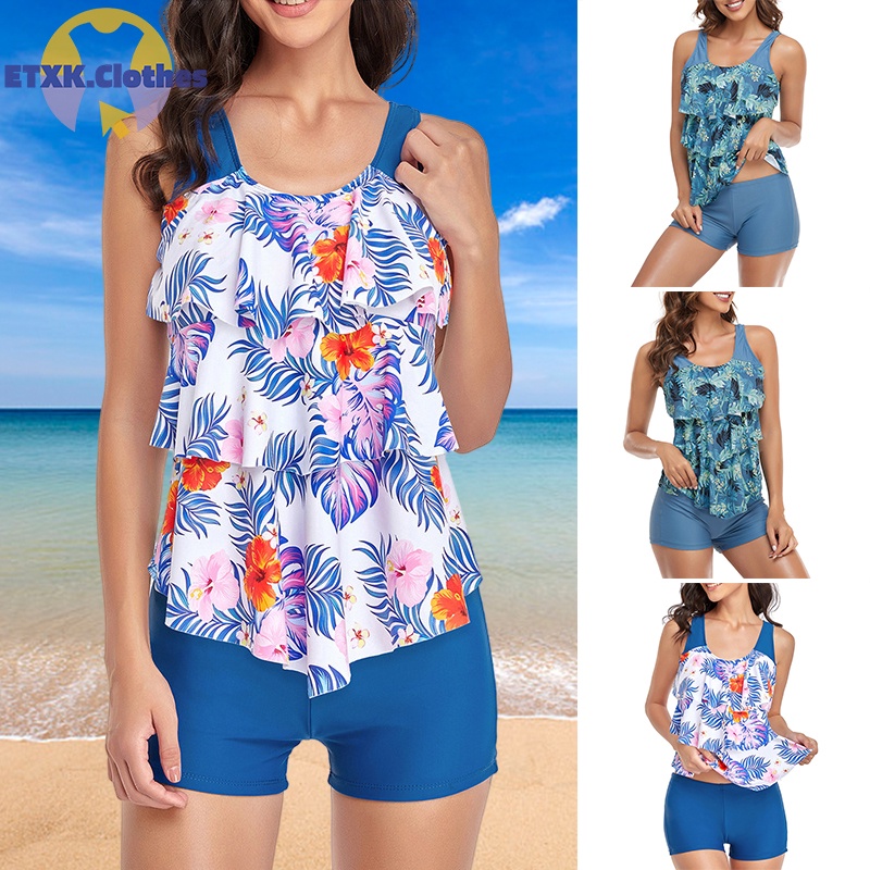 Bộ Đồ Bơi 2 Mảnh Gồm Áo Ba Lỗ Và Quần Short Dành Cho Nữ
